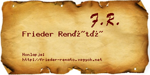 Frieder Renátó névjegykártya